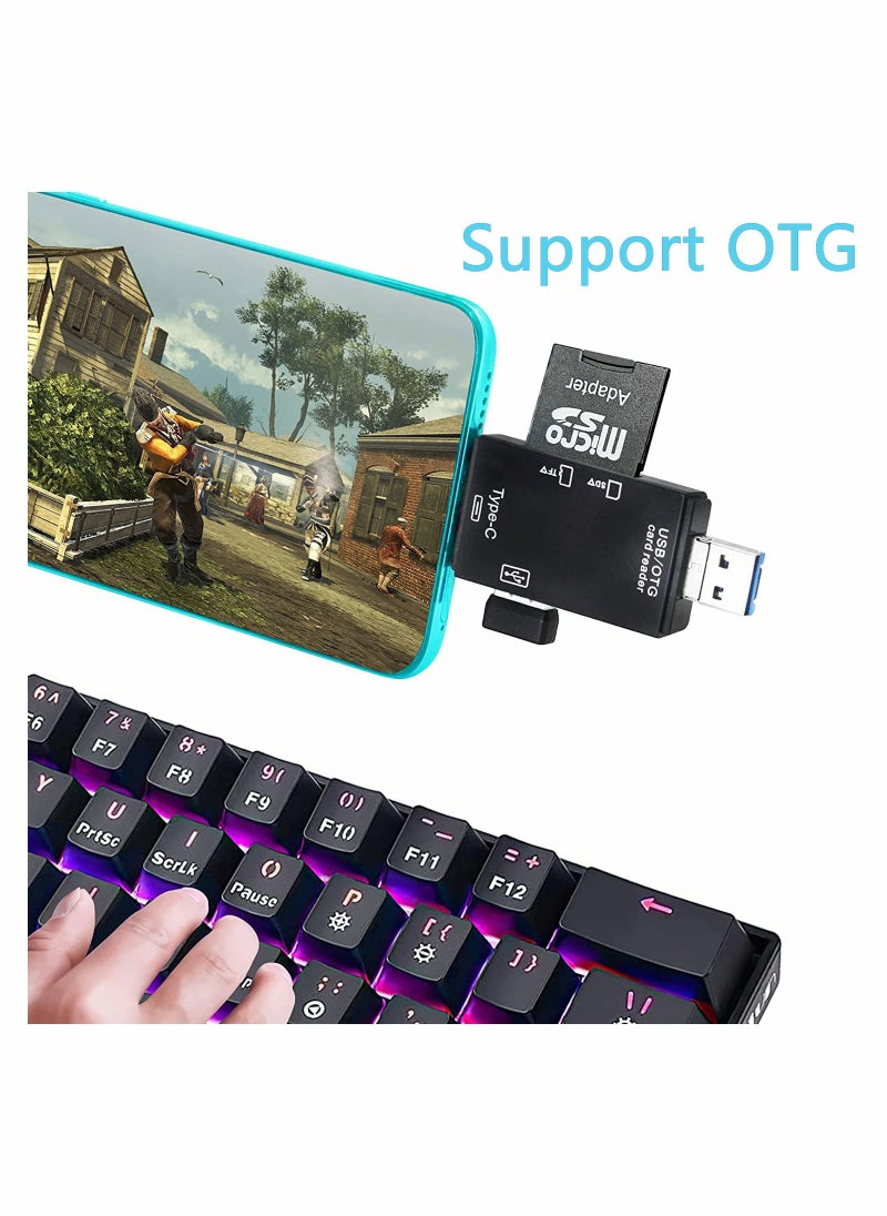 SYOSI - 2PCs 2-Slot Type-C OTG and USB 3.0 Micro SD Card Reader Multifunction Connector Supports for CF/SD/SDHC/SCXC/MMC/MMC Micro, Etc Windows Mac Linux, Certain Android Systems - Image 1