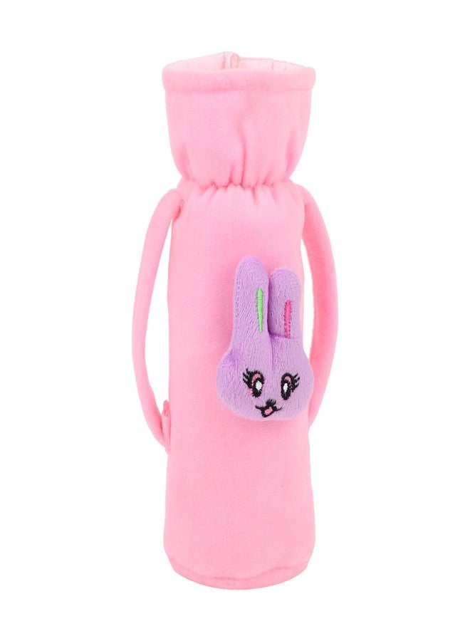 Da Anushi Soft Plush Stretchable Baby Feeding Handle Bottle Cover with Attractive Cartoon Design & Easy to Hold Strap for Newborn Babies, Suitable for 125-250 ML Bottle (Pack of 2, Rani BabyPink) - Image 4