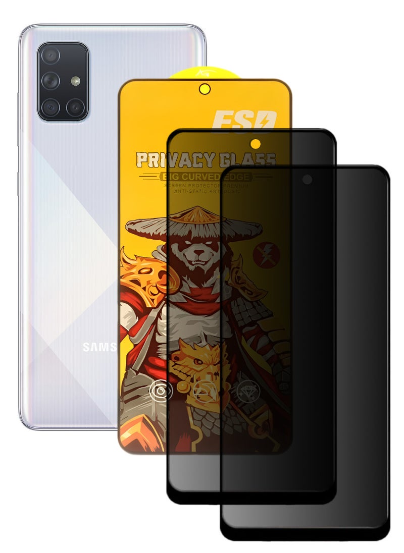 ESD 2 Pieces Tempered Dustproof Privacy Glass Screen Protector Compatible For Samsung Galaxy A71 - Image 1