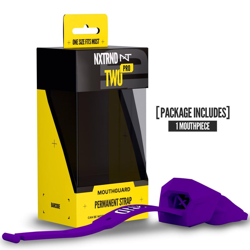 NXT NXTRND Nxtrnd Two Pro Football Mouth Guard  Permanent Strap  Fits Adult & Youth (Purple) - Image 4