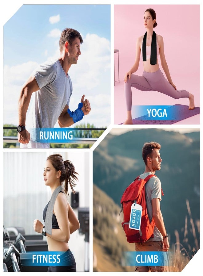 SOYOK 4 Packs Cooling Towels, 40" x 12" Microfiber Cooling Towels for Neck and Face, Soft Breathable Gym Towels for Working Out with Waterproof Bag & Carabiner, Sweat Towels for Running, Yoga, Travel, Climb - Image 2