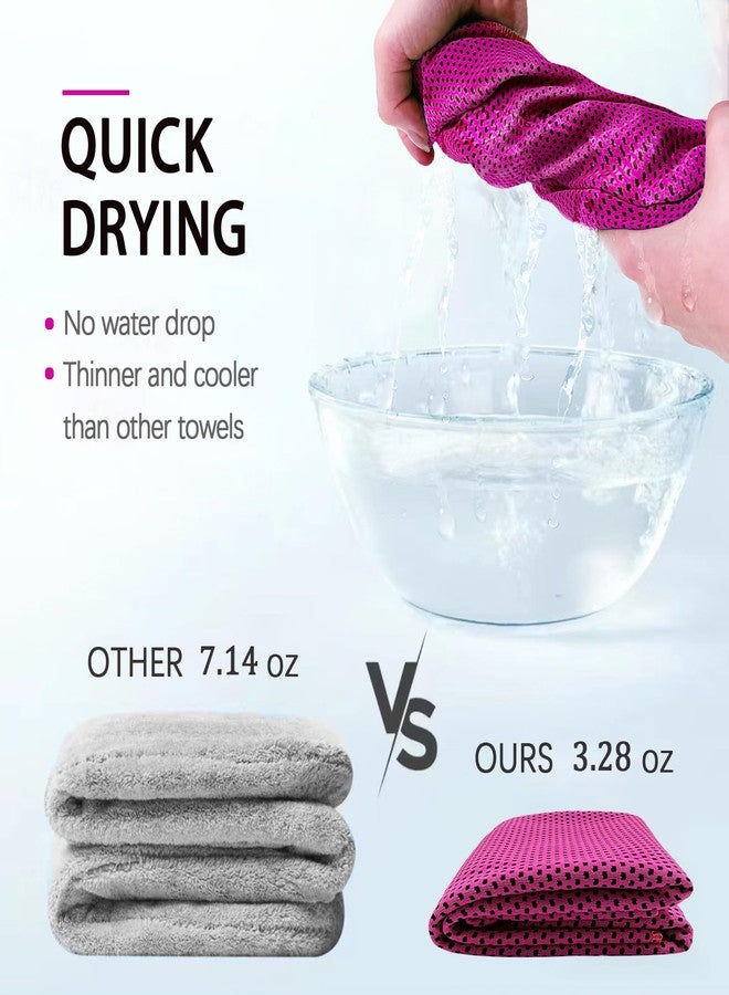 SOYOK 4 Packs Cooling Towels, 40" x 12" Microfiber Cooling Towels for Neck and Face, Soft Breathable Gym Towels for Working Out with Waterproof Bag & Carabiner, Sweat Towels for Running, Yoga, Travel, Climb - Image 3