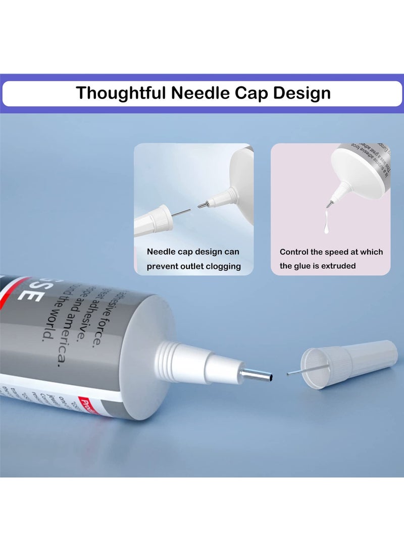 SUXUN Multi-functional Clear Glue, B7000 Craft Rhinestone Glue Set, 2 Bottles (110 Ml/3.7 Fl Oz), Includes 5 Dotting Pens and 1 Pair of Tweezers. Suitable for DIY Crafts, Makeup, Shoemaking, Jewelry Making, Nail Art, Etc. - Image 3