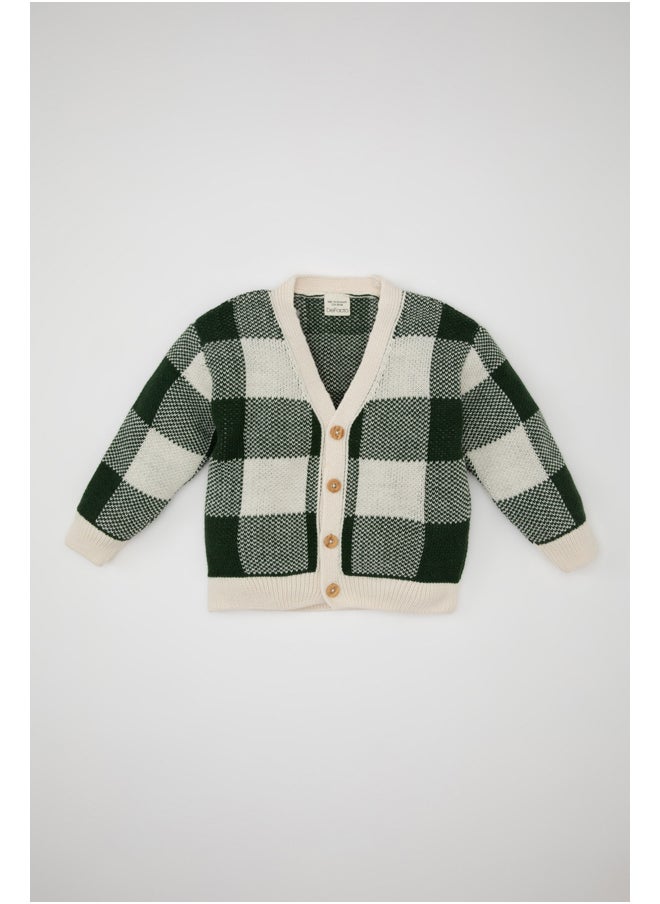 DeFacto Babyboy Tricot Regular Fit V Neck Long Sleeve Cardigan  - Image 5