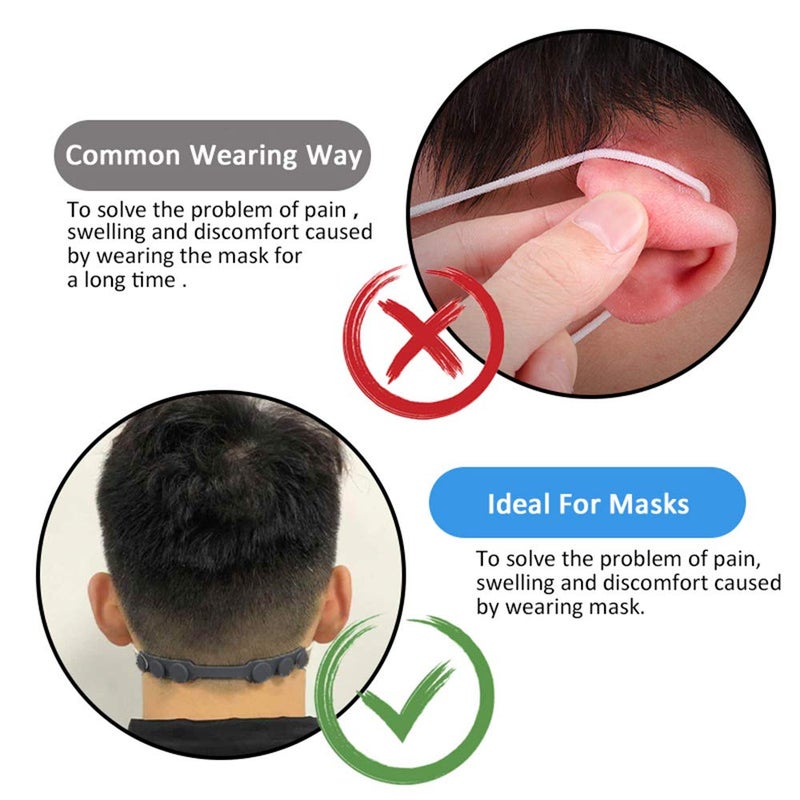 EVGLOW 4 Pcs Mask Strap Extender, Anti-Tightening Mask Holder Hook Ear Strap Accessories Ear Grips Extension Mask Buckle Ear Pain Relieved Four Colours - Image 3