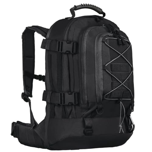 Miramrax Tactical Backpack Military Hiking Daypack - Molle Backpack for Men 3 Day Assault Pack Bug Out Bag for Camping Travel Army Hunting Gym Rucksack Survival (Black) - Image 1