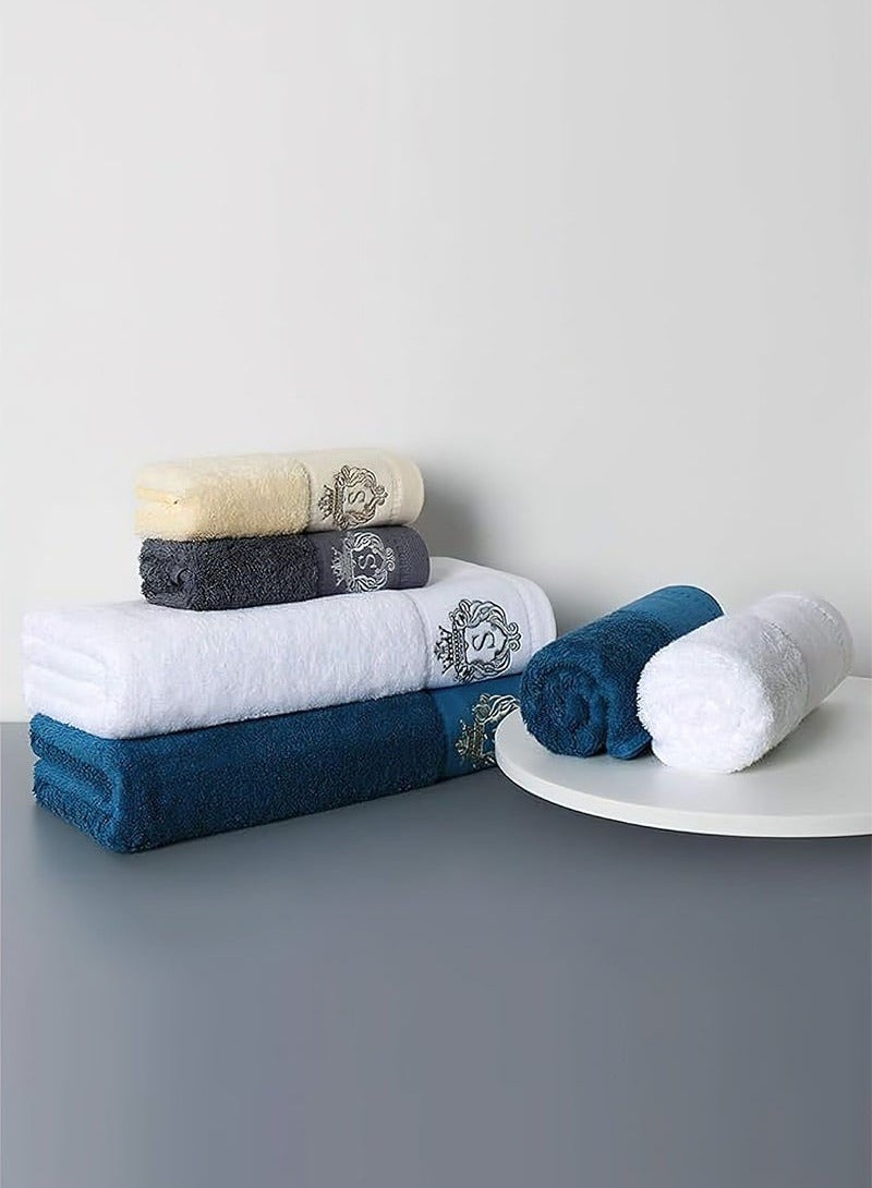 Hanayo 3 Pcs Towel Set Bathroom Face Bath Towel Set Cotton Towel Fast Absorbent Skin-friendly and Soft Includes Bath and Face Towel (White) - Image 2