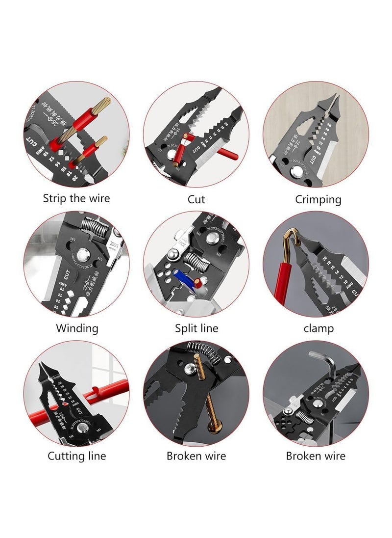 YESVIYA - YESVIYA 28 In 1 Wire Stripper ToolMultifunction Wire Strippers Electrical8Inch Wire Crimping ToolCrimper with Splitting Hand Tool Cutting Plier Wire Looping Pliers Cutter Precision Tool - Image 1