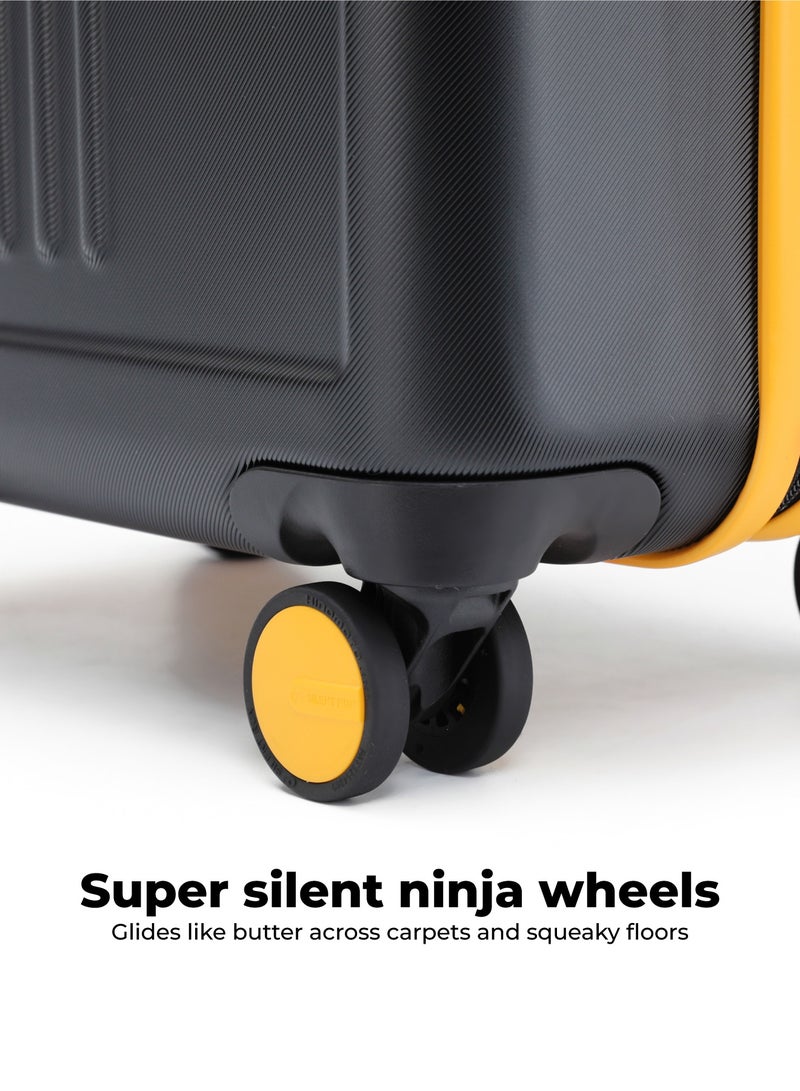 Mokobara The Transit Cabin Luggage - Polycarbonate Material | Crypto Sunray 2.0, Black - Image 4