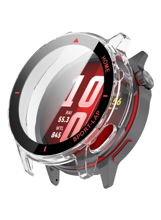 قضية لـ Huawei Watch GT Runner 2 Smartwatch قضية الكمبيوتر الشخصي الصلبة + حماية الشاشة غطاء واقي تغطية كاملة مقاومة للصدمات ، HD واضح مدمج في 9H حامي شاشة زجاجية مقلصة ، حماية غطاء نحيف لـ Huawei Watch GT Runner2 (واضح) - Image 1