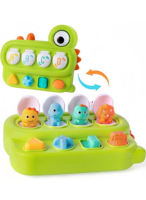 Interactive Dinosaur Pop up Toy for Babies and Toddlers, Cause and Effect Toy,Montessori Early Learning and Brain Development Educational Plaything, Ages 18 Months+ (Dinosaur)