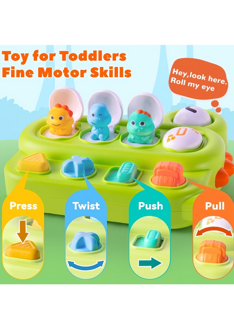 null - Interactive Dinosaur Pop up Toy for Babies and Toddlers, Cause and Effect Toy,Montessori Early Learning and Brain Development Educational Plaything, Ages 18 Months+ (Dinosaur) - Image 1