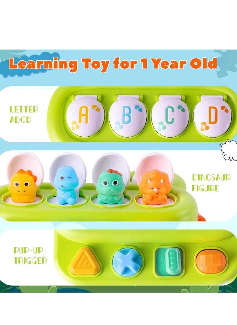 null - Interactive Dinosaur Pop up Toy for Babies and Toddlers, Cause and Effect Toy,Montessori Early Learning and Brain Development Educational Plaything, Ages 18 Months+ (Dinosaur) - Image 1