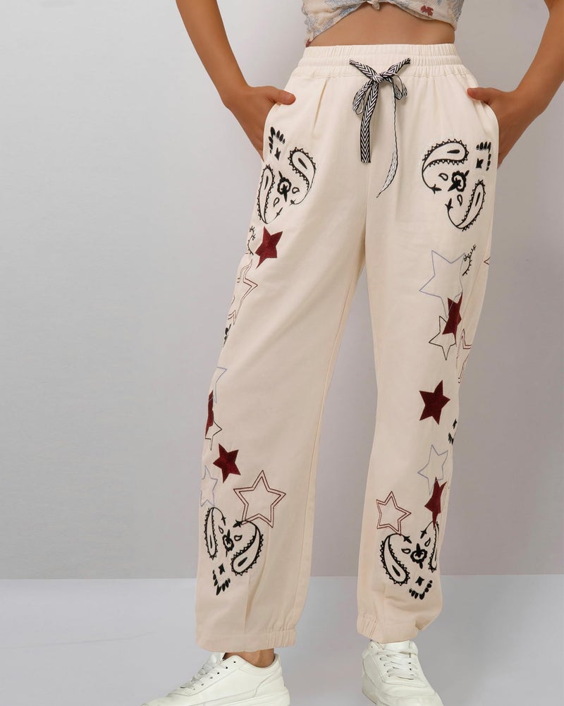 Kedera Barrel Jeans for Women Causal Wide Leg Mid Rise Denim Baggy Boyfriend Jeans Embroidered Tapered Ankle Pants - Image 4