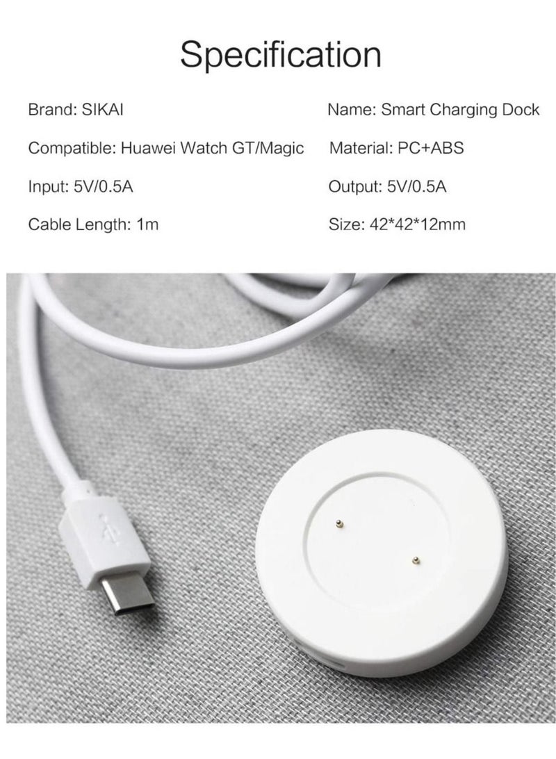 ELTRAZONE Smart Watch Dock Charger Adapter USB Cable compatible with HUAWEI Watch GT Runner, HUAWEI Watch GT3 46MM/42MM, HUAWEI Watch3, HUAWEI Watch3 pro, HUAWEI GT2 PRO, HUAWEI GT2 Pro ECG -100cm - Image 2