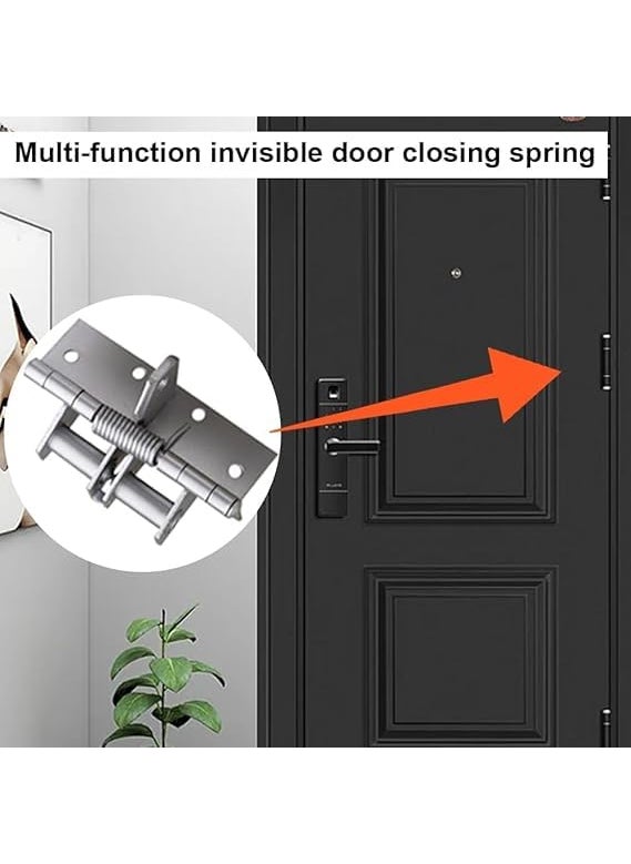 JAMBUVANTI JAMBUVANTI Self Closing Garage Spring Door Hinge Mute Heavy Duty Folding Shelf Hinges Invisible Automatic Door Closer Hinge 90Degree Positioning AntiRust Door Closing Equipment Multicolor  - Image 2