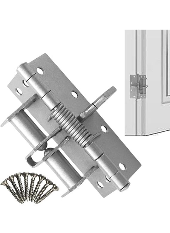 JAMBUVANTI JAMBUVANTI Self Closing Garage Spring Door Hinge Mute Heavy Duty Folding Shelf Hinges Invisible Automatic Door Closer Hinge 90Degree Positioning AntiRust Door Closing Equipment Multicolor  - Image 1