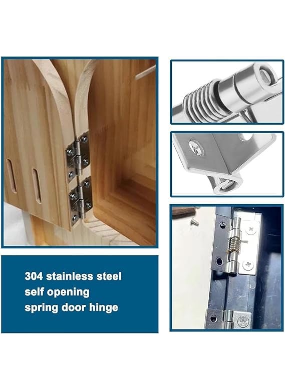 JAMBUVANTI JAMBUVANTI Self Closing Garage Spring Door Hinge Mute Heavy Duty Folding Shelf Hinges Invisible Automatic Door Closer Hinge 90Degree Positioning AntiRust Door Closing Equipment Multicolor  - Image 4