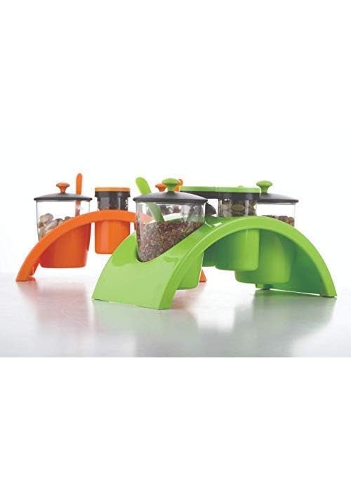 Aa-Era AaEra char Spice Rack Kitchenware Smart Plastic Spice and Pickle Jar Plastic Spice Container Masala Rack revolving Spice Rack Set Rack 4 Condiment Set mouthfreshner Set MultiColor  - Image 5