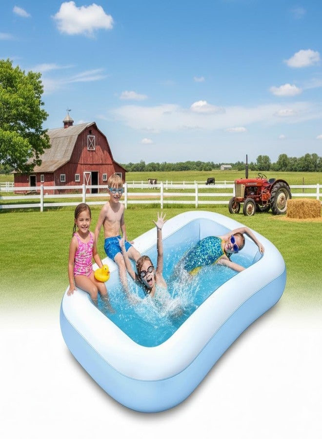 GOMNIK 5.5ft Family Inflatable Swimming Pool for Kids & Adults | Rectangular Blow Up Bathtub Pool for Backyard, Garden & Summer Water Fun | Durable Portable Kiddie Pool - Image 4