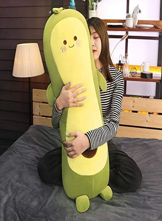 XICHEN 27 Inch Green Large Simulation Avocado Plush Toy Doll Sleeping Pillow, Holiday Warm Gift Plush Toy Pillows - Image 3
