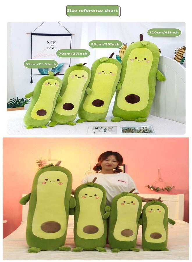 XICHEN 27 Inch Green Large Simulation Avocado Plush Toy Doll Sleeping Pillow, Holiday Warm Gift Plush Toy Pillows - Image 4