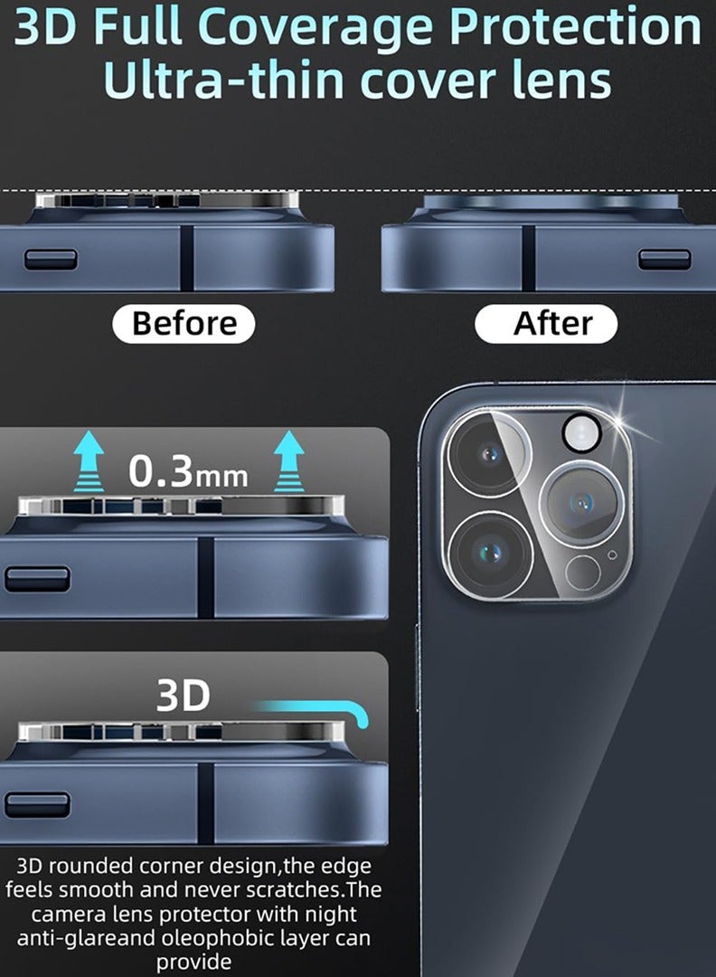 Theodor iPhone 16 Pro Max/ 16 Pro  2 Pack Camera Lens Protector - [Drop Protection] [Case Friendly] 9H Tempered Glass Camera Cover Screen, Clear  - Image 3