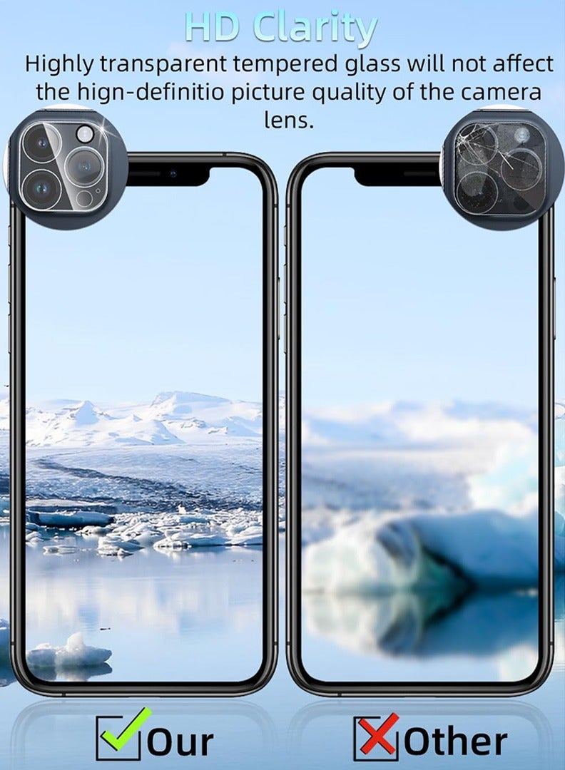 Theodor iPhone 16 Pro Max/ 16 Pro  2 Pack Camera Lens Protector - [Drop Protection] [Case Friendly] 9H Tempered Glass Camera Cover Screen, Clear  - Image 4