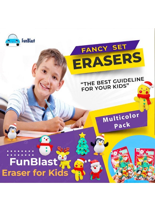 FunBlast Merry Christmas Erasers - Santa Erasers Stationery Gift for Kids, Kawaii Erasers for Kids, Christmas Gifts, Eraser for Children School Kids, Return Gifts for Kids (6) - Image 5