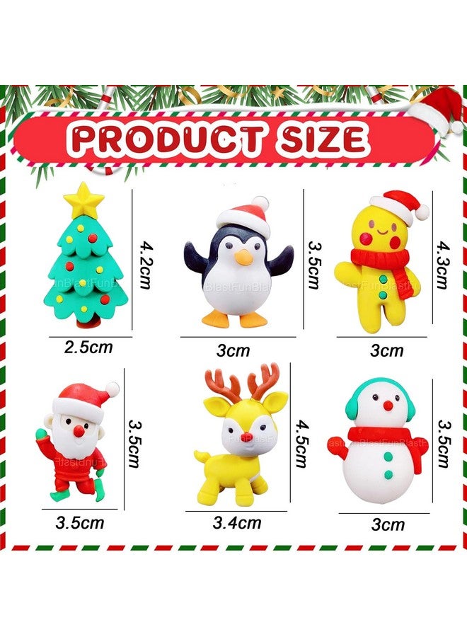 FunBlast Merry Christmas Erasers - Santa Erasers Stationery Gift for Kids, Kawaii Erasers for Kids, Christmas Gifts, Eraser for Children School Kids, Return Gifts for Kids (6) - Image 3