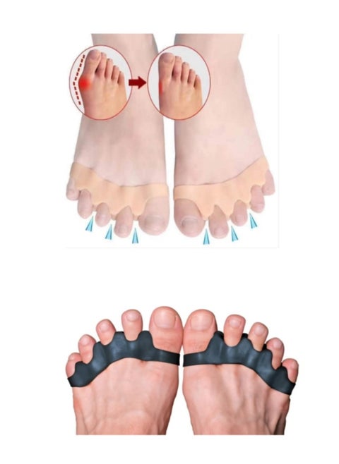 Toe Separator Stretcher Hammer and Bunion Corrector for Men Women Correct Naturally 2 Pairs