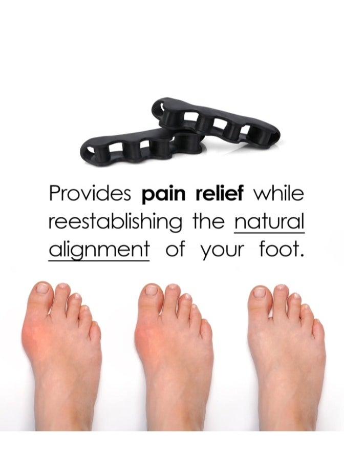 OASIS-TH - Toe Separator Stretcher Hammer and Bunion Corrector for Men Women Correct Naturally 2 Pairs - Image 1