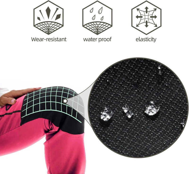 BenBoy Women's Outdoor Waterproof Windproof Fleece Slim Cargo Snow Ski Hiking Pants - Pink - Image 5