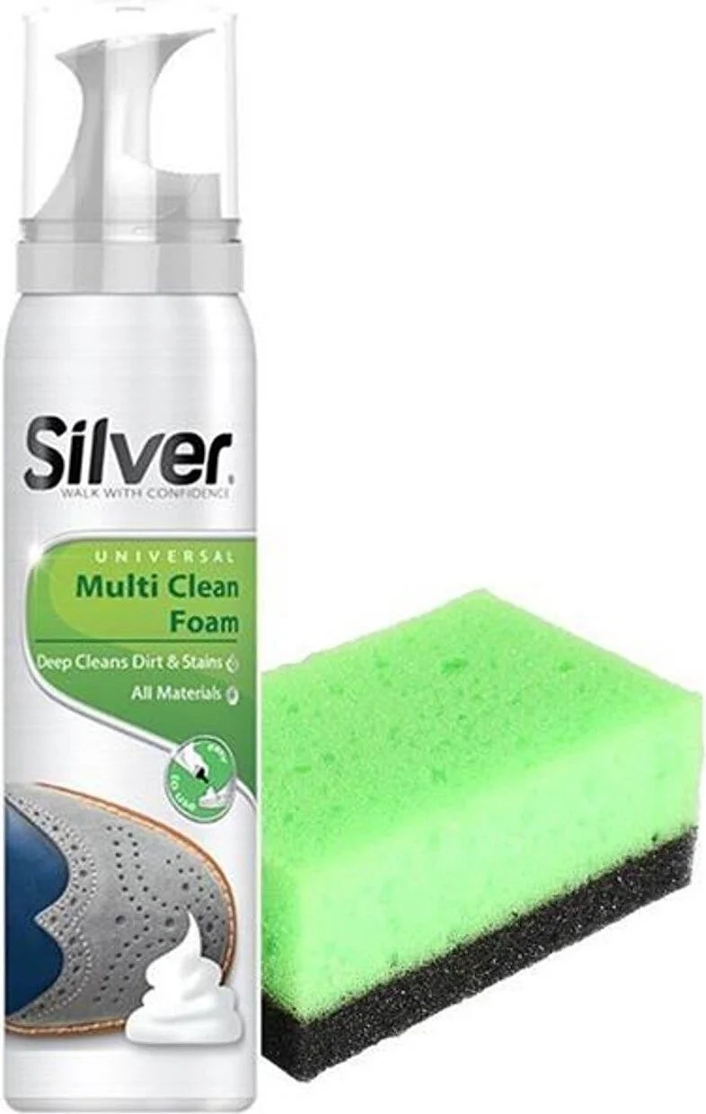 Dopar 3 Pieces Silver Sneaker Cleaning Foam 125 ml with Sponge