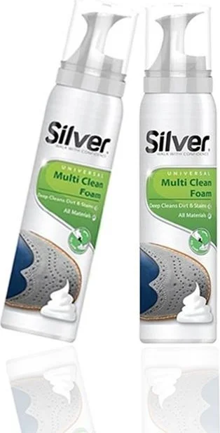 Dopar 3 Pieces Silver Sneaker Cleaning Foam 125 ml with Sponge
