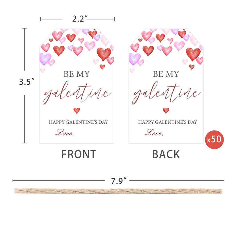 Aukolass 50Pcs Happy Galentine'S Day Gift Tags  Galentines Theme Favor Tags For Ladies Girls Friends Valentine'S Day Party Gift Wrapping Decoration (Galentine) - Image 2