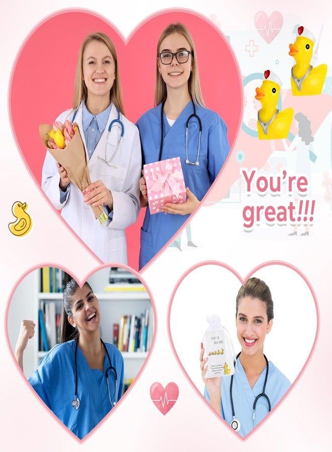 Barydat 30 Set Nurses Week Gifts Bulk 2026 Mini Resin Duck Tiny Ducks Appreciation Card with Organza Bag Thank You Gift for Women Men CNA Week Nurse Party Favors Nursing Staff - Image 5