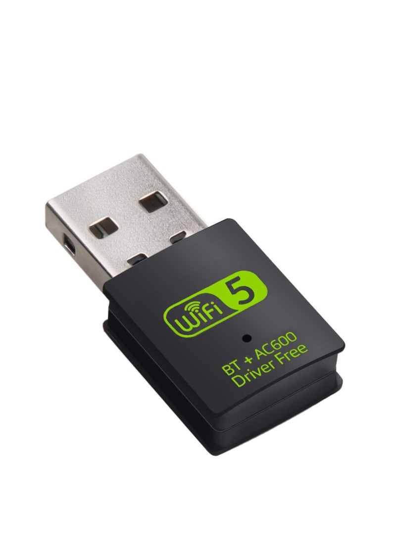 SYOSI USB WiFi Bluetooth Adapter 600Mbps Dual Band 2.4/5Ghz Wireless Network External Receiver Mini WiFi Dongle for PC/Laptop/Desktop  - Image 1