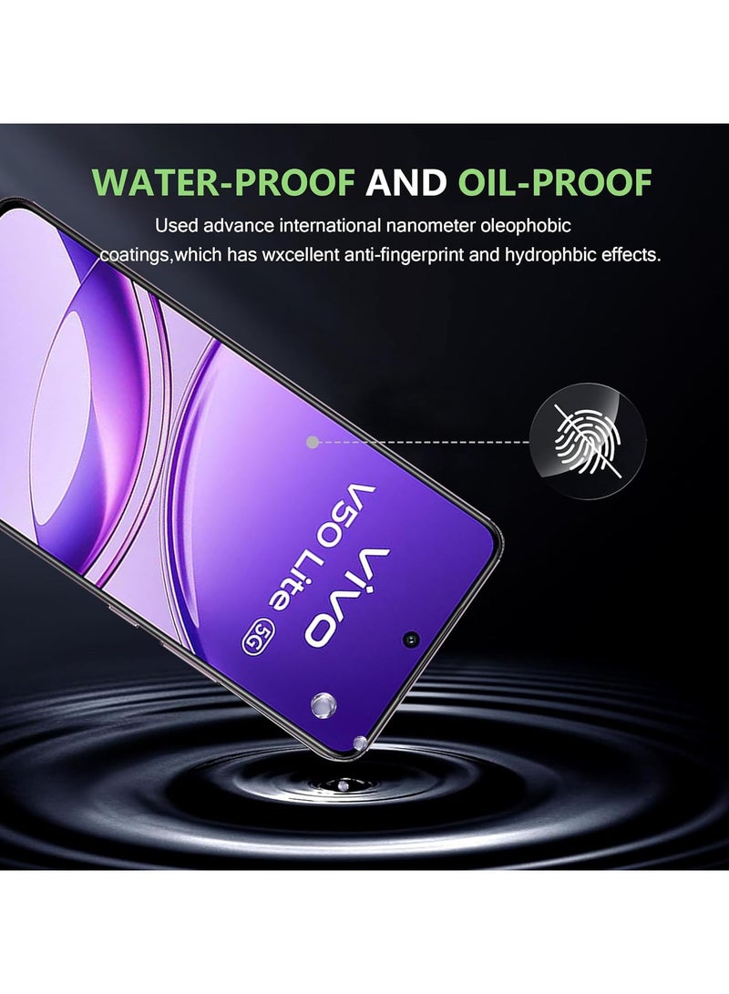 General Screen Protector Compatible with VIVO V50 Lite 5G, [2 pcs] Tempered Glass and [2 pcs] Camera Lens Protector, Scratch Resistant 9H Hardness Tempered Glass  - Image 4