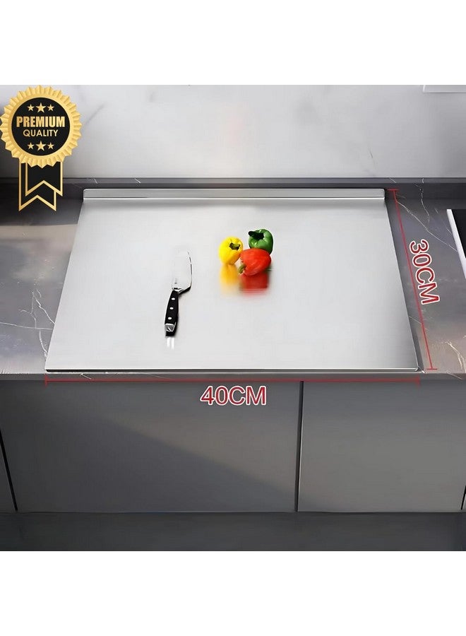 Chefman Multipurpose Chopping Board for Kitchen Medium Size Non-Slip and Rust-Proof Design Safe and Comfortable Use Ideal for Cutting Veges, Meat & Fruit Stainless Steel Food Grade - Image 4