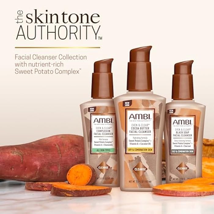 Ambi Even & Clear Cocoa Butter Facial Cleanser With Nutrient-Rich Sweet Potato Complex | Hydrating Formula | Helps Even Skin Tone | 3.5 Ounce - Image 2