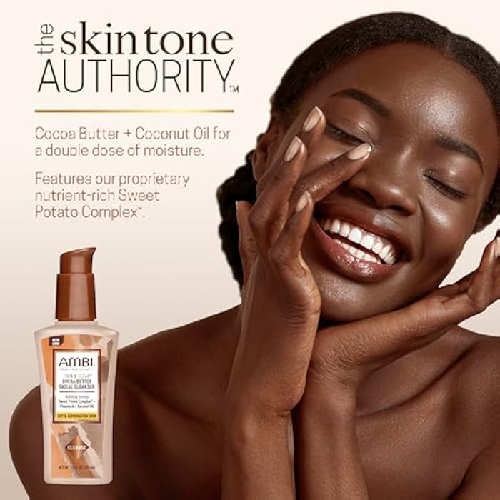 Ambi Even & Clear Cocoa Butter Facial Cleanser With Nutrient-Rich Sweet Potato Complex | Hydrating Formula | Helps Even Skin Tone | 3.5 Ounce - Image 3