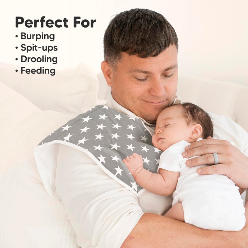 KeaBabies Organic Burp Cloths Baby Boy & Girl - 5-Pack Super Absorbent Cotton Burping Cloths for Babies, Soft & Plush Newborn Spit Up Rags, Infant Towels for Milk Spit Up, Unisex, Large 21" x 10" (Grayscape) - Image 5