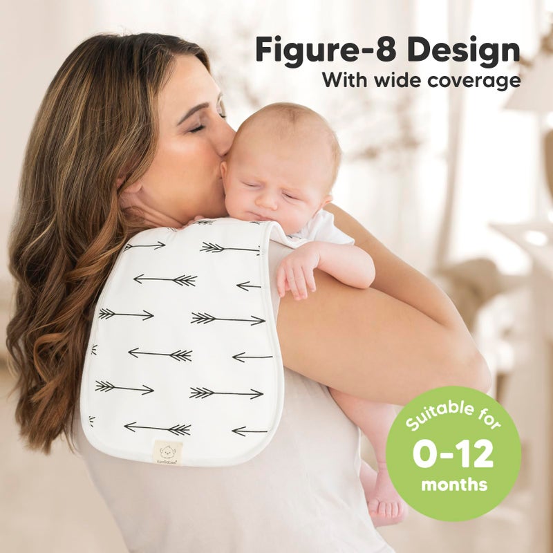 KeaBabies Organic Burp Cloths Baby Boy & Girl - 5-Pack Super Absorbent Cotton Burping Cloths for Babies, Soft & Plush Newborn Spit Up Rags, Infant Towels for Milk Spit Up, Unisex, Large 21" x 10" (Grayscape) - Image 3