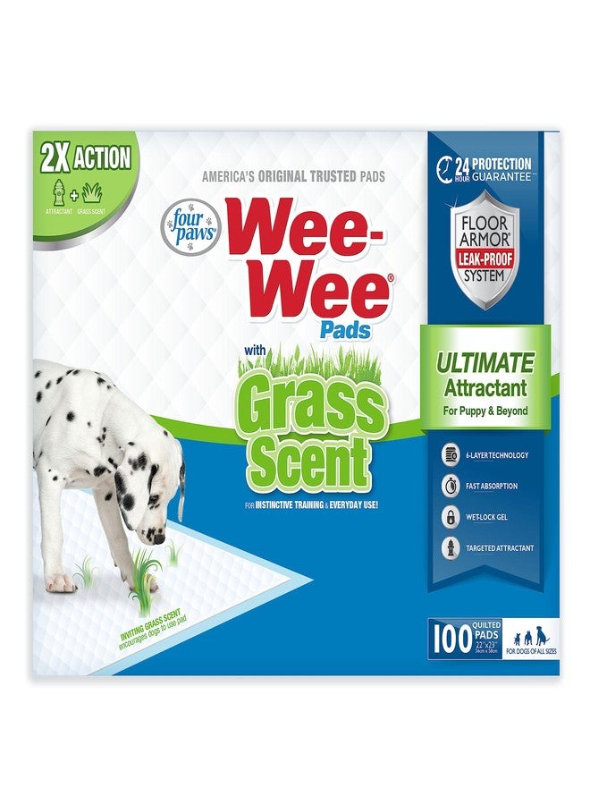 Four Paws Wee-Wee Grass Scented Puppy Pads Grass Scented 100 Count - Image 1