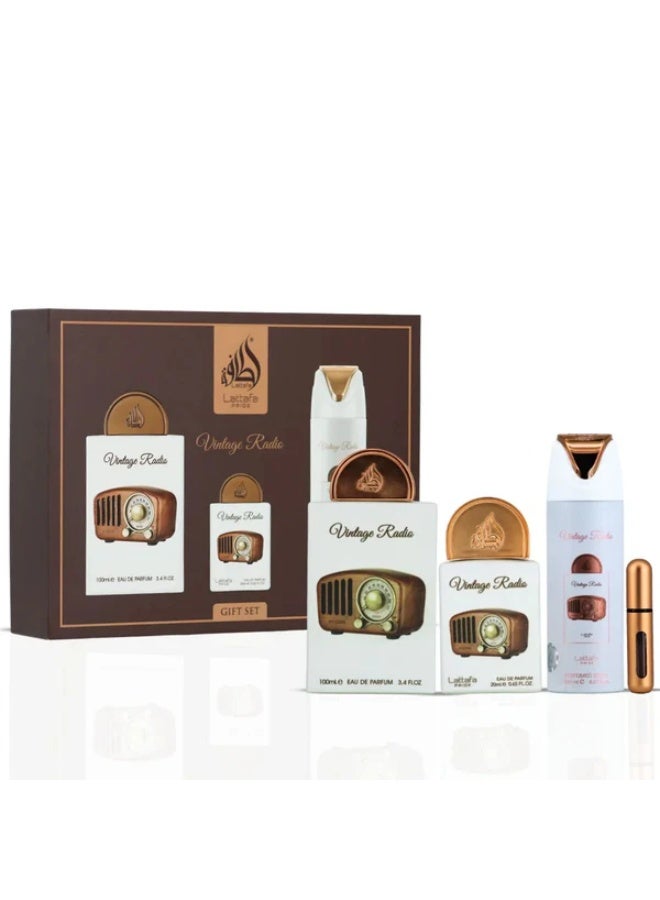 Lattafa Unisex Pride Vintage Radio Gift Set Fragrances - Image 1