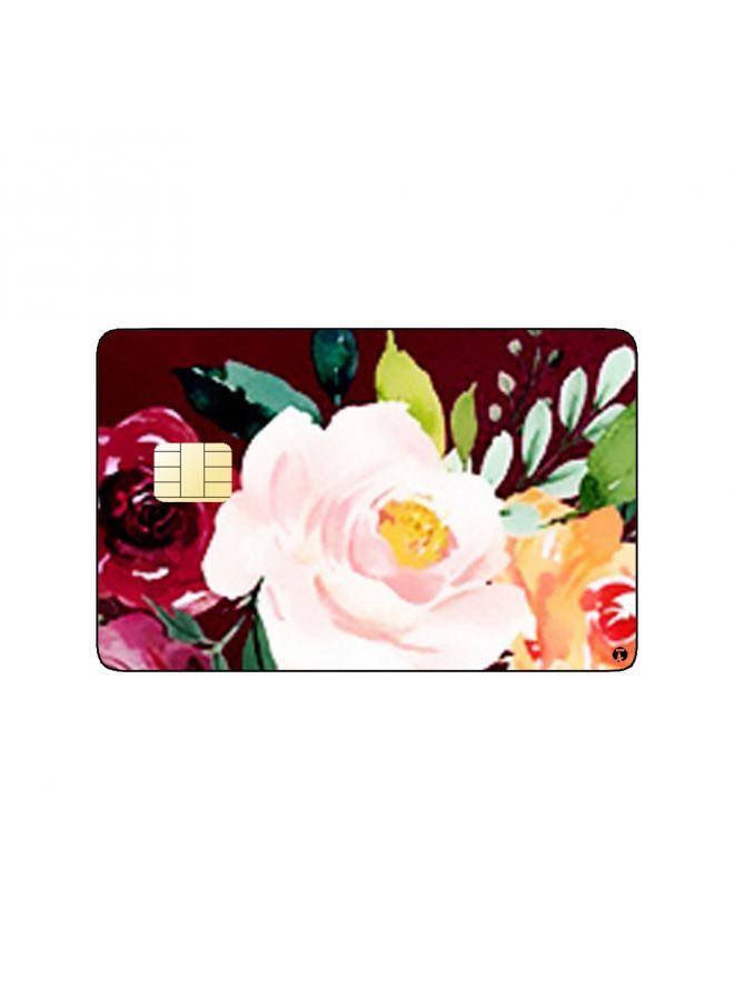RKN PRINTED BANK CARD STICKER Beautiful Colorful Flowers Drawing - Image 1