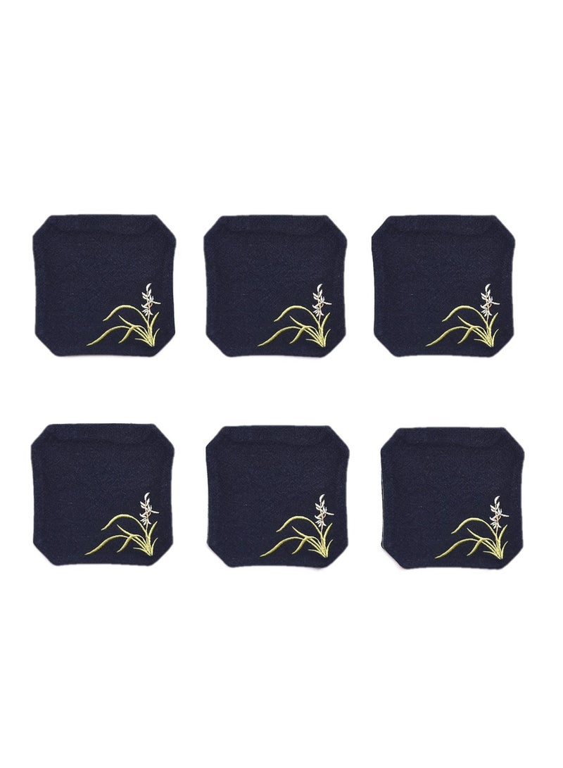 Y&D Chinese Style Cotton Linen Retro Water Absorbing Double Layer Thickened Cup Holder Fabric Embroidered Tea Cup Pad Fabric Art Cup Pad  - Image 1