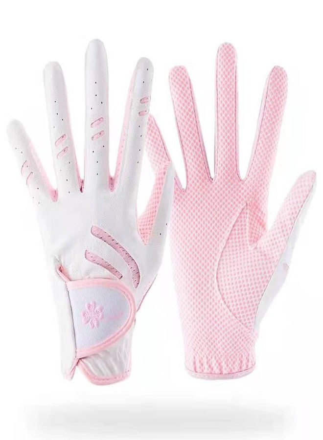 CINGHI LUSSO Kids Golf Glove Girls Pink Golf Glove Breathable and Wear-Resistant Children's Golf Gloves Boys Left Hand and Right Hand L - A Pair - Image 1