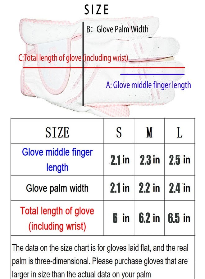 CINGHI LUSSO Kids Golf Glove Girls Pink Golf Glove Breathable and Wear-Resistant Children's Golf Gloves Boys Left Hand and Right Hand L - A Pair - Image 3